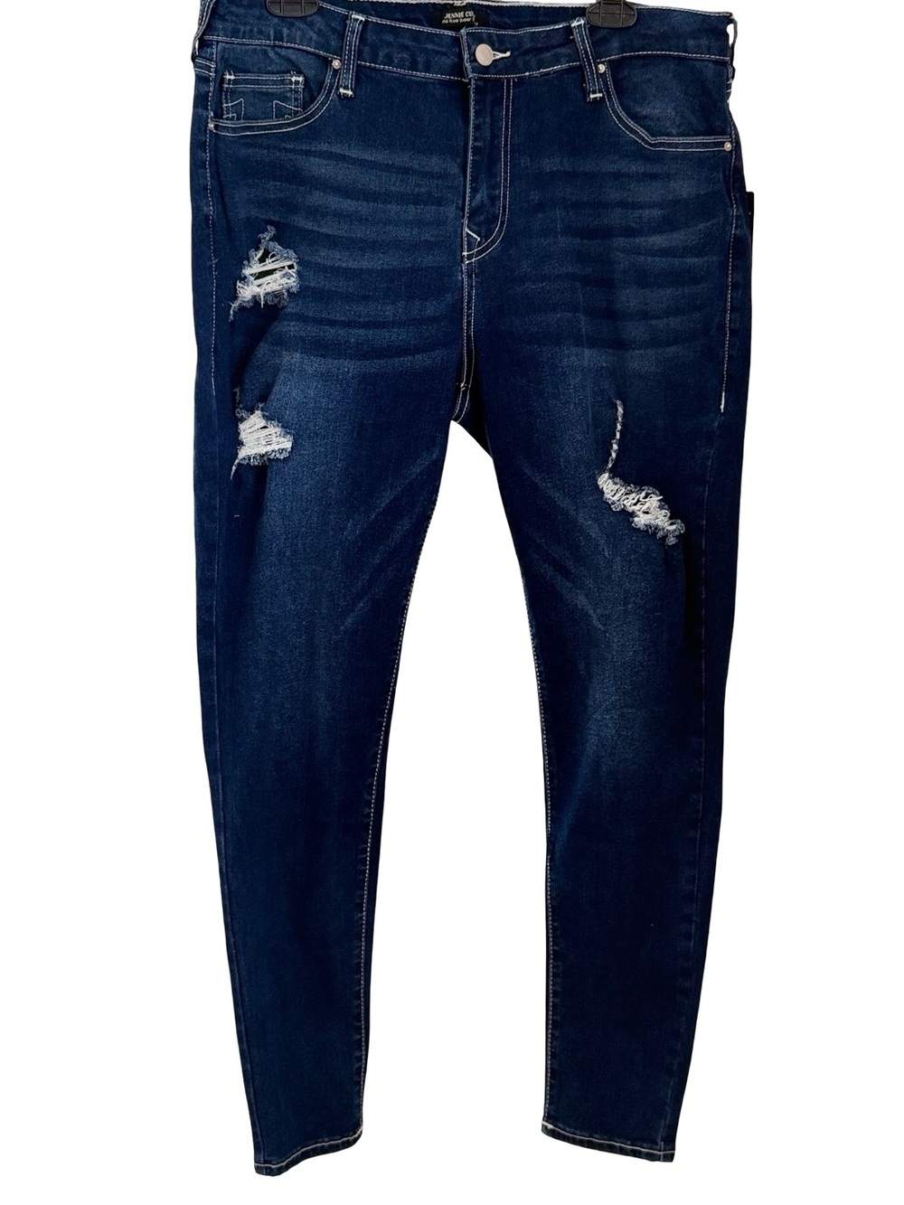 NWT True Religion Dark Wash Distressed Women's Jeans - Blue Jennie Curvy